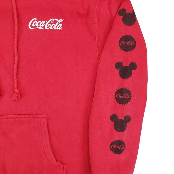 Walt Disney World Resort Coke Coca Cola Hoodie Mens Small Red Sleeve‎ Graphic - Picture 3 of 7